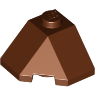 Lego kostka (kostička) 2x2 úhel 45° šikmá střecha roh, červeno hnědá (6058133)